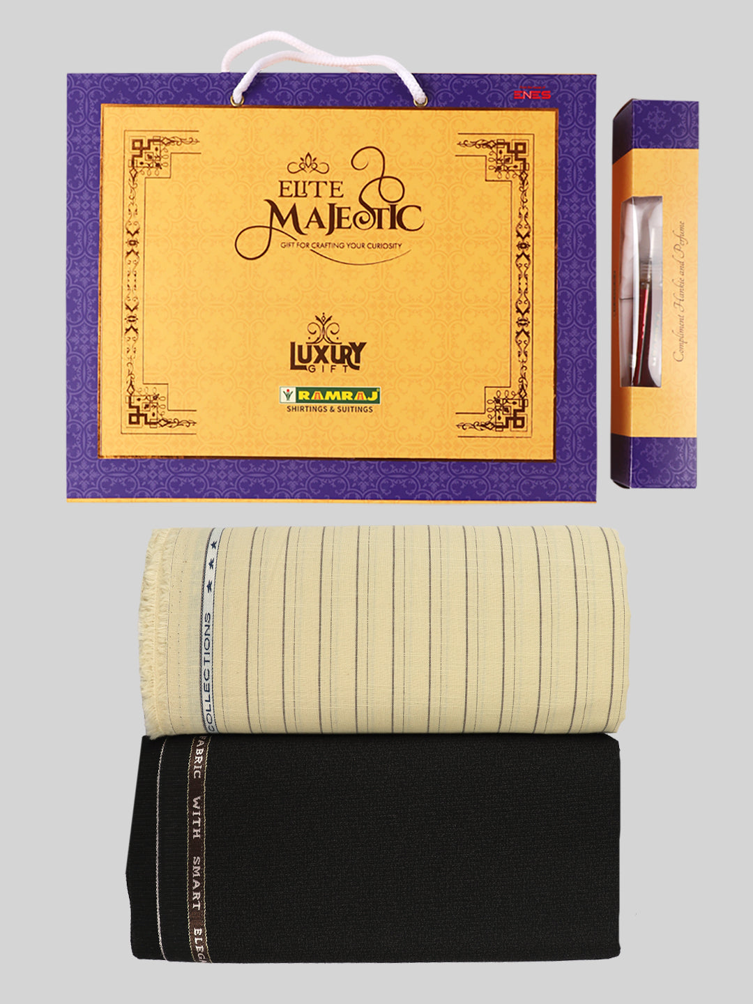 Men 100% Cotton Striped Shirting & Suiting Gift Box EM44
