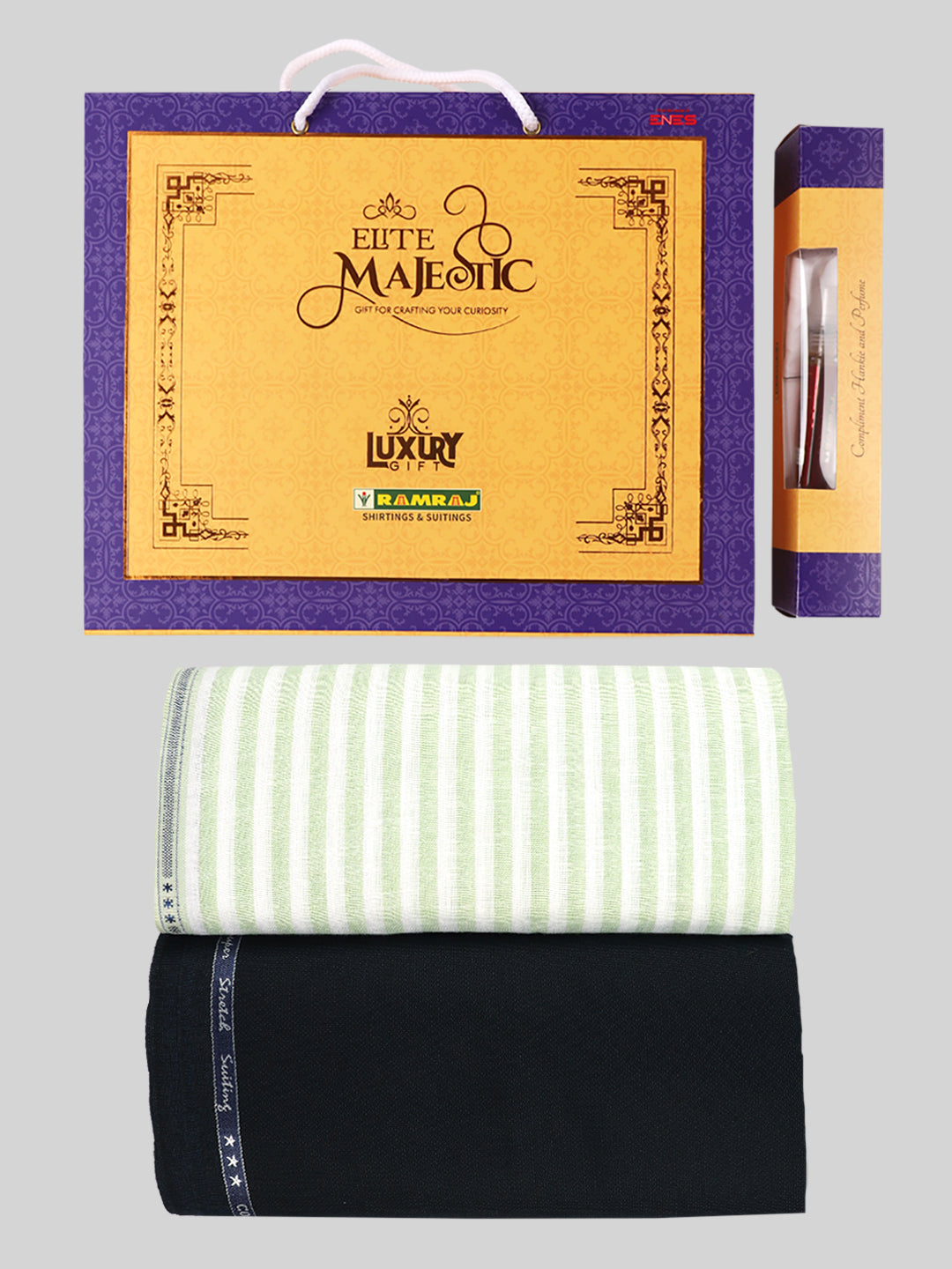 Men 100% Cotton Striped Shirting & Suiting Gift Box EM41