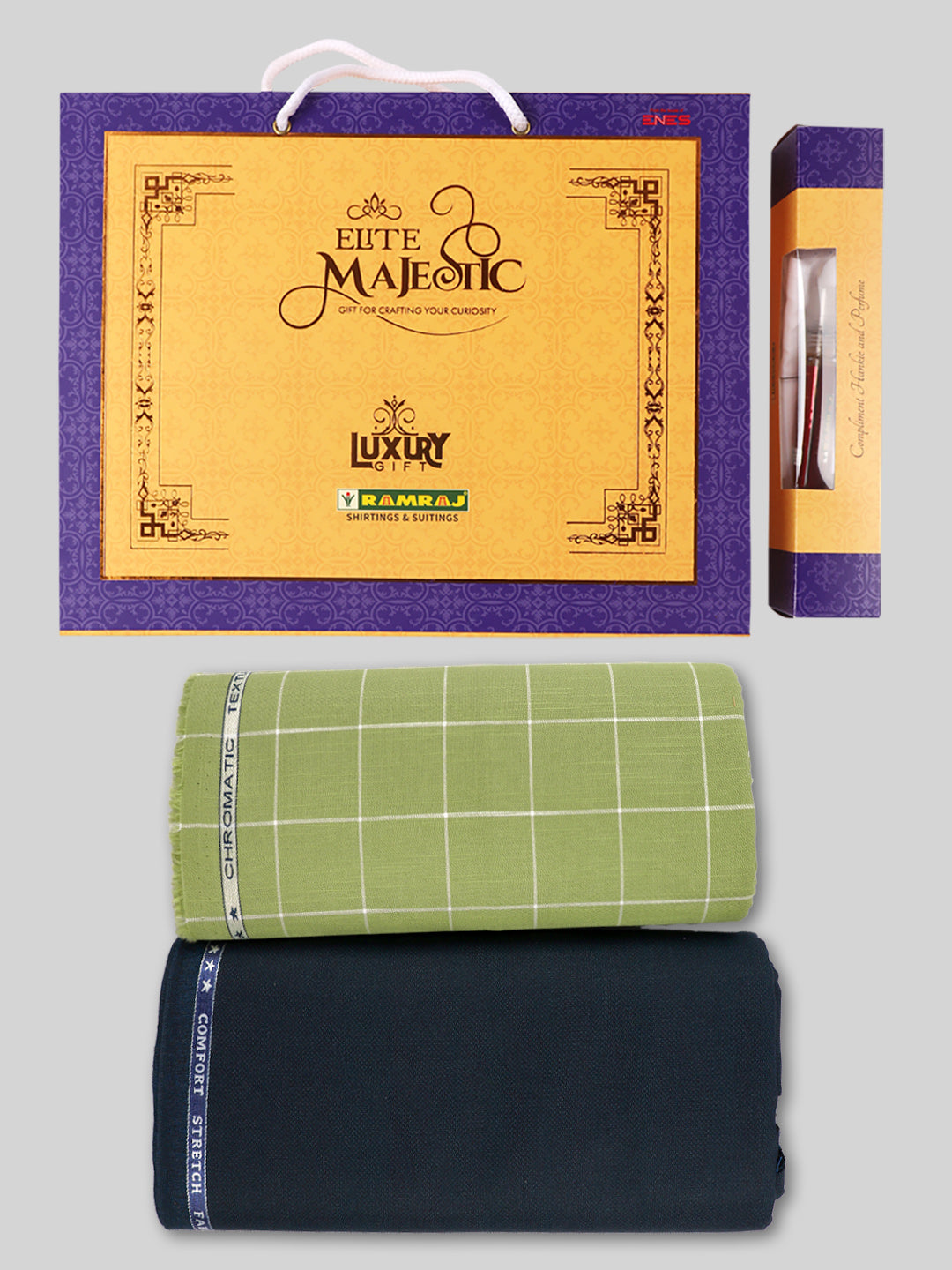 Men 100% Cotton Checked Shirting & Suiting Gift Box EM40