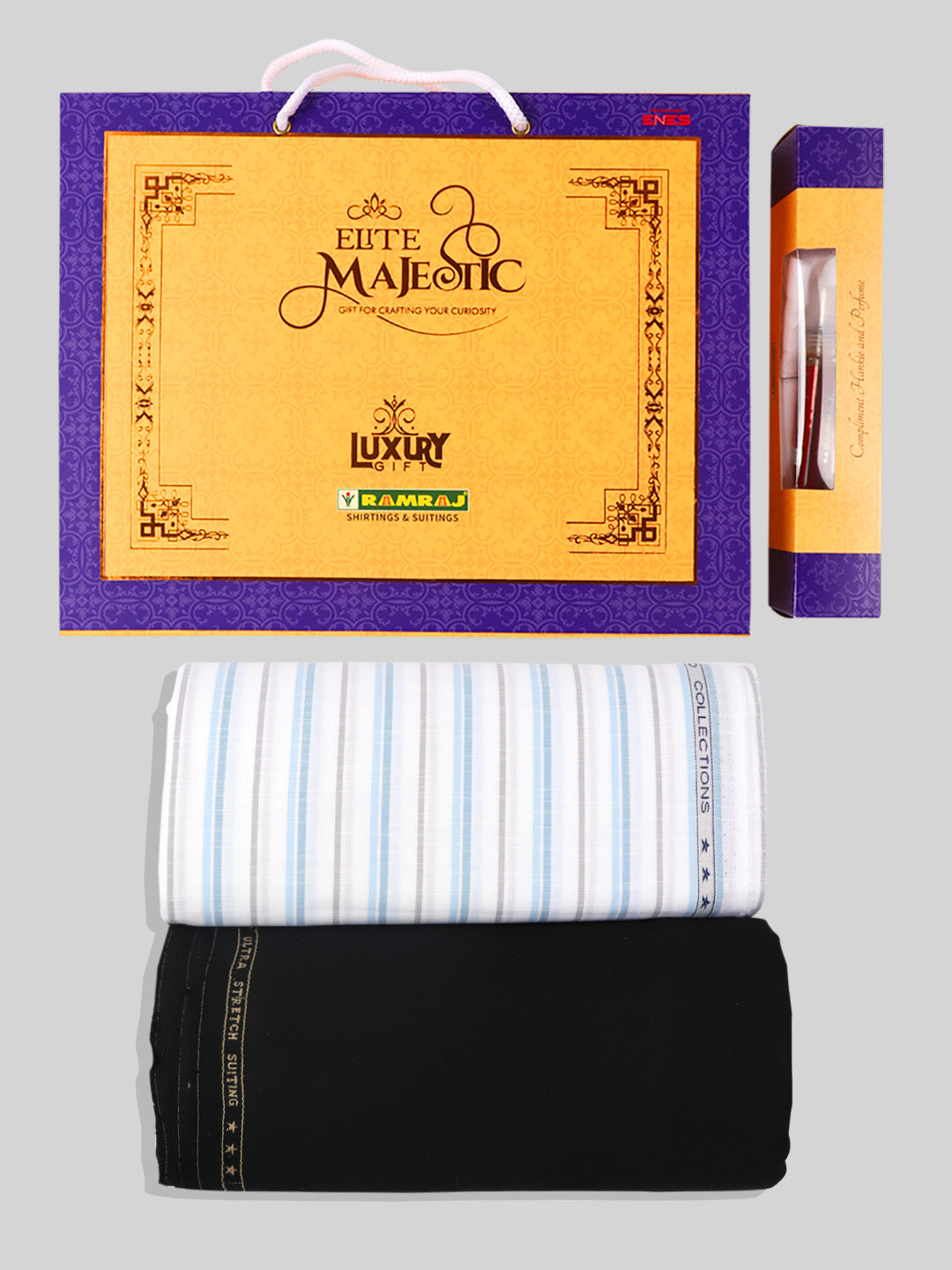 Men Cotton Striped Shirting & Suiting Gift Box EM21