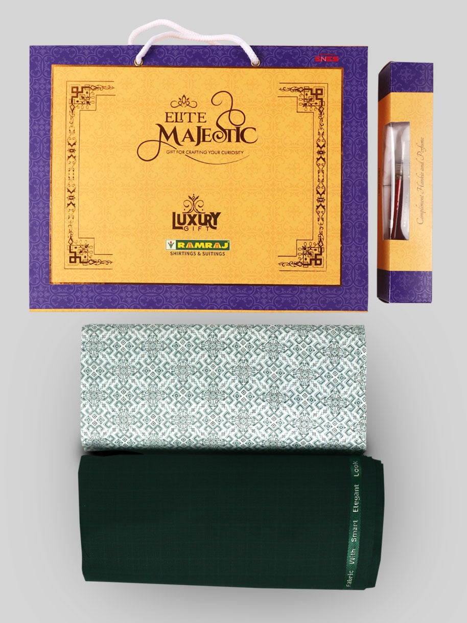 Men 100% Cotton Printed Shirting & Suiting Gift Box EM08