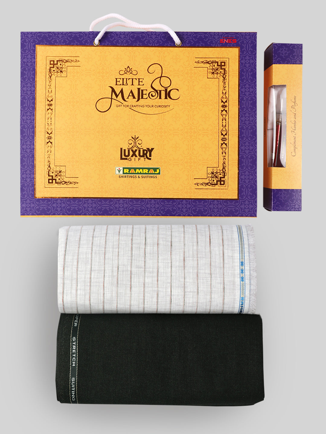 Men Cotton Striped Shirting & Suiting Gift Box EM27