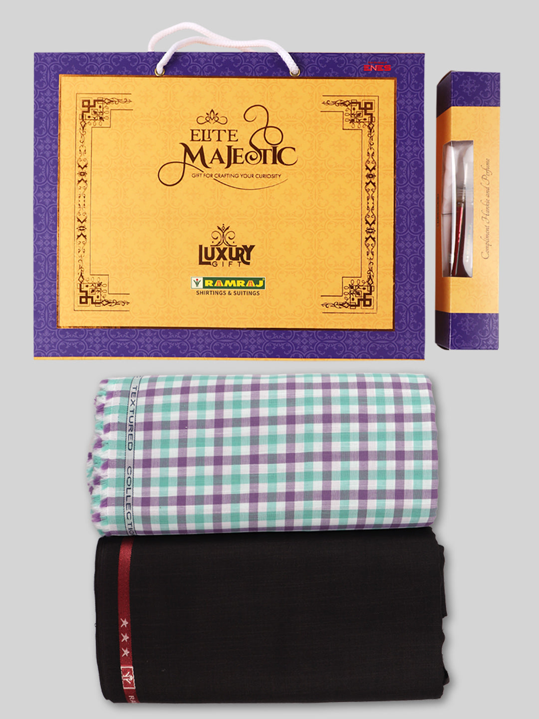 Men 100% Cotton Checked Shirting & Suiting Gift Box EM39