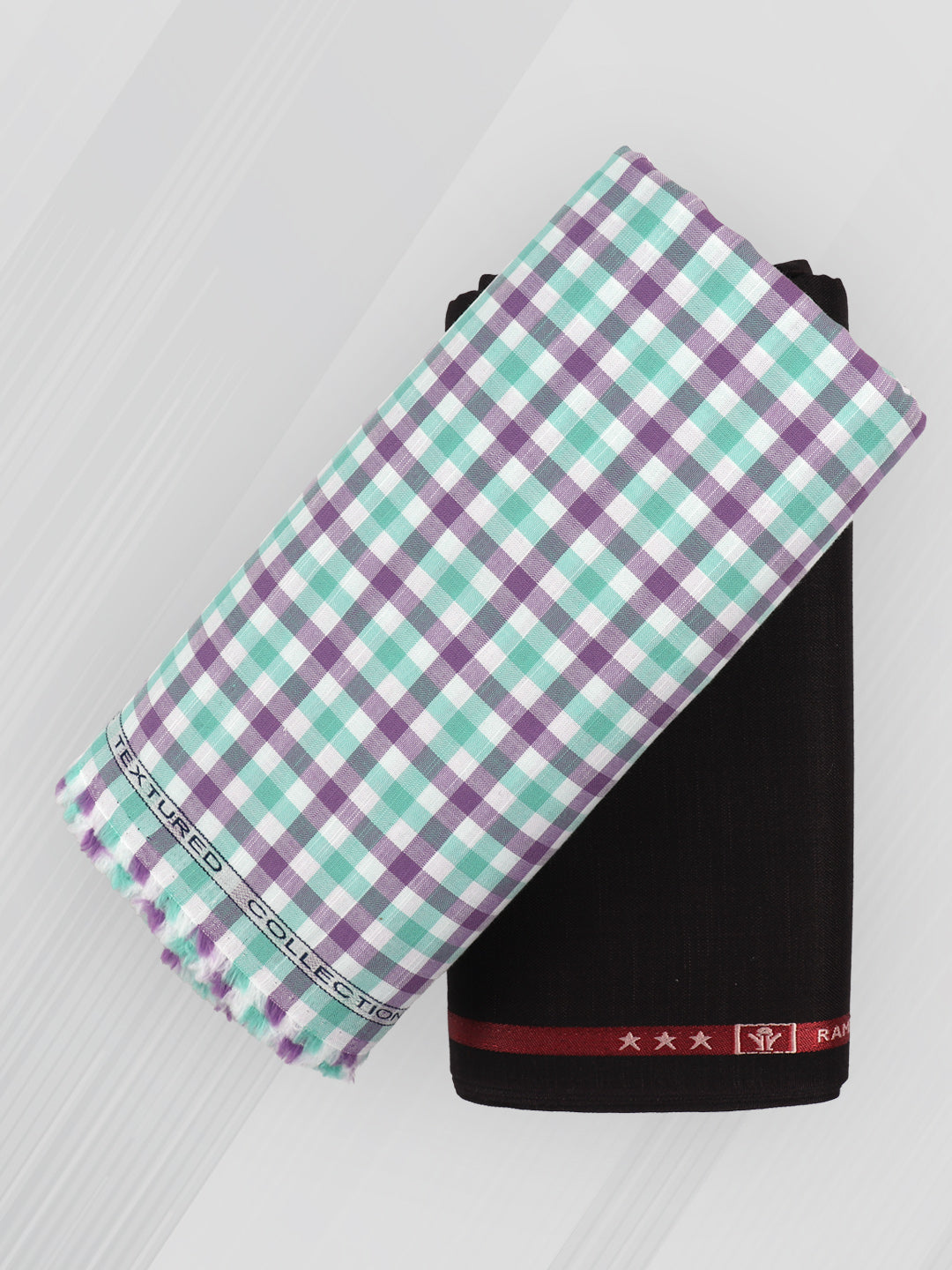 Men 100% Cotton Checked Shirting & Suiting Gift Box EM39