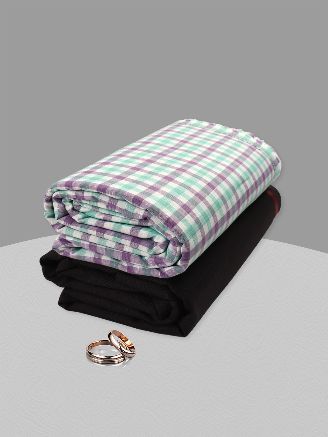Men 100% Cotton Checked Shirting & Suiting Gift Box EM39