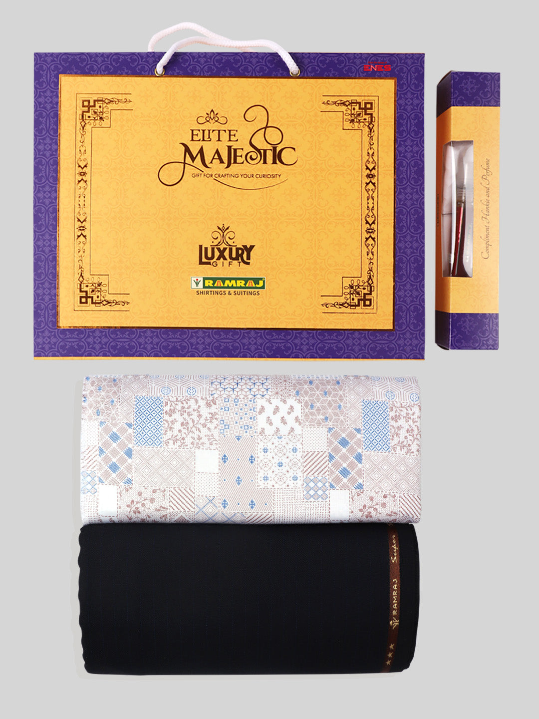 Men 100% Cotton Printed Shirting & Suiting Gift Box EM24