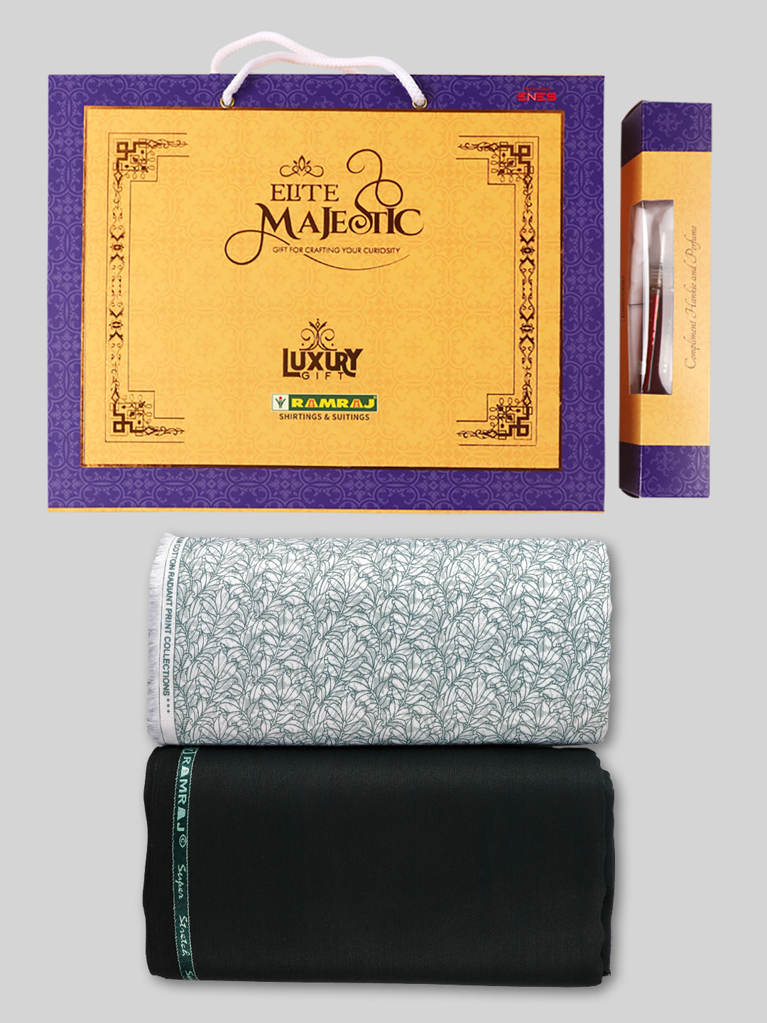 Men 100% Cotton Printed Shirting & Suiting Gift Box EM47