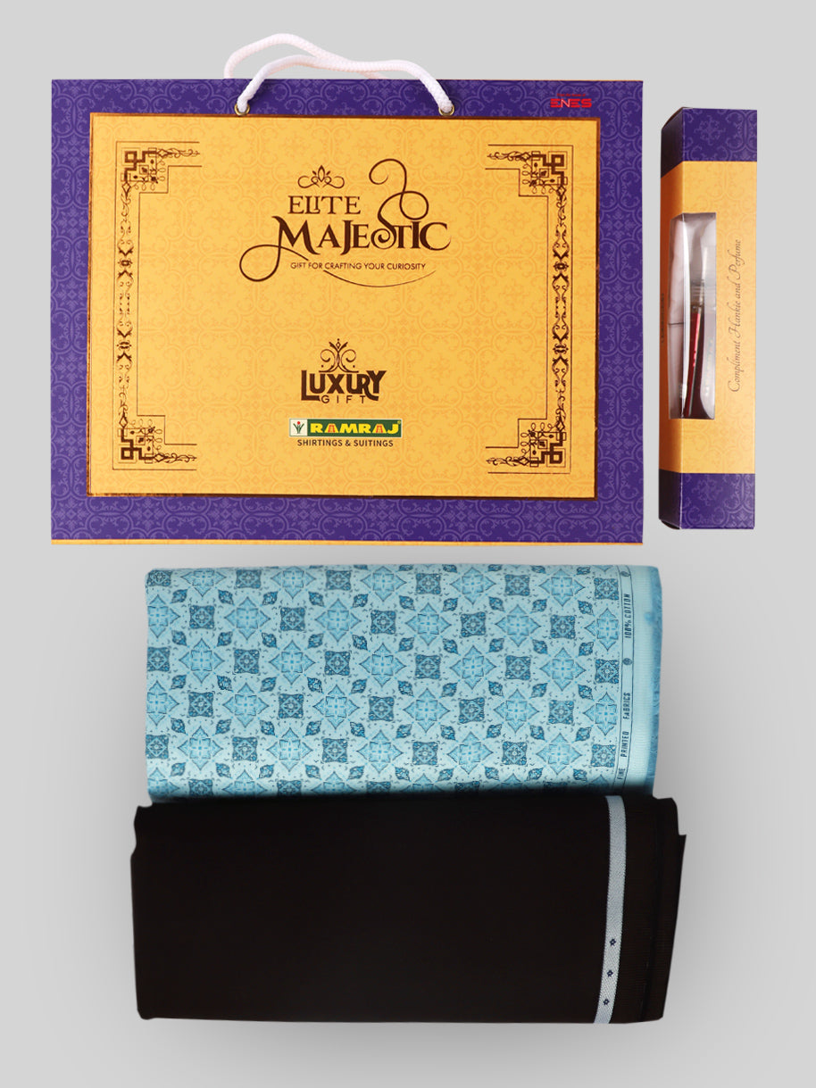 Men 100% Cotton Printed Shirting & Suiting Gift Box EM04