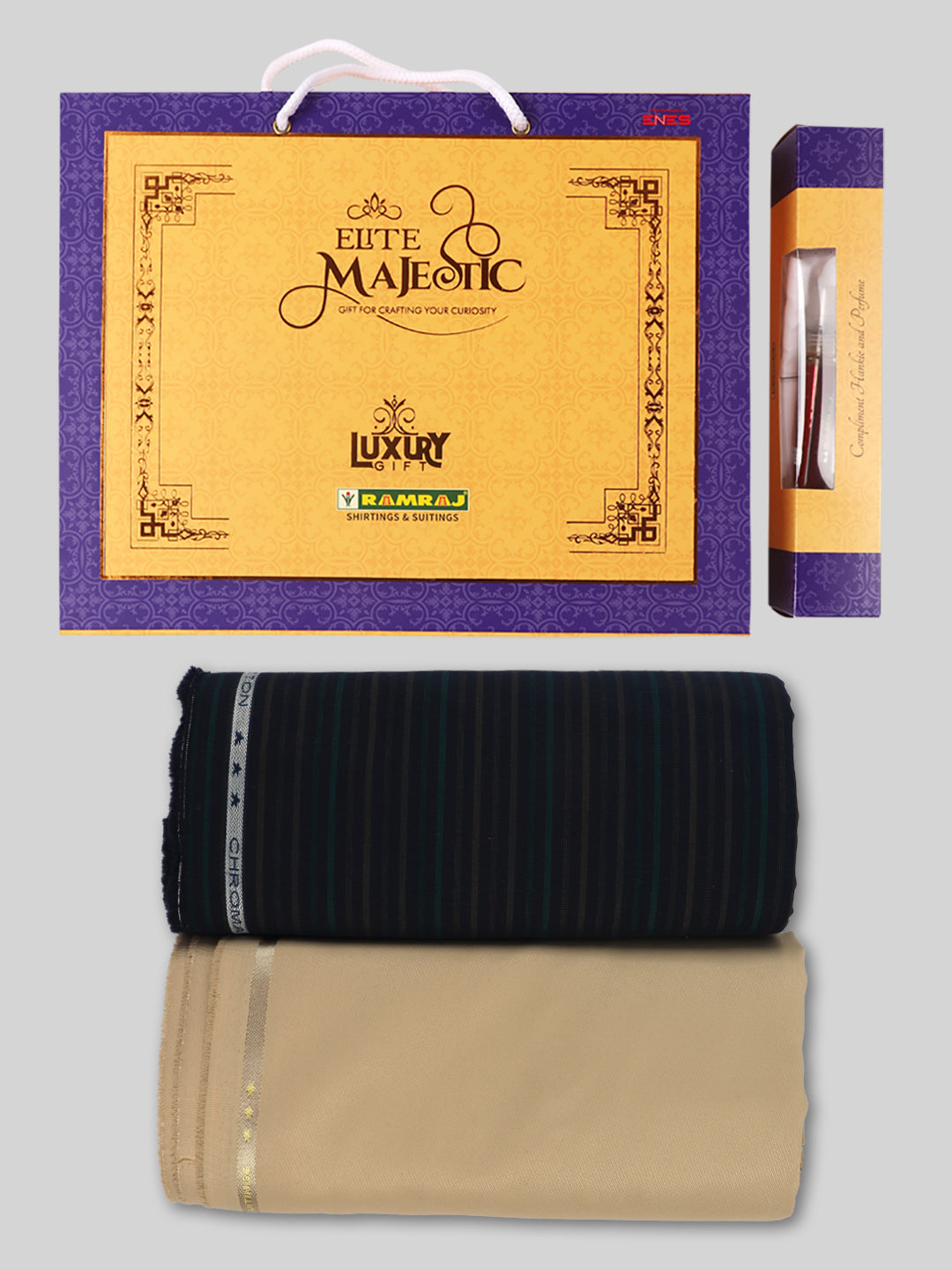 Men 100% Cotton Striped Shirting & Suiting Gift Box EM45