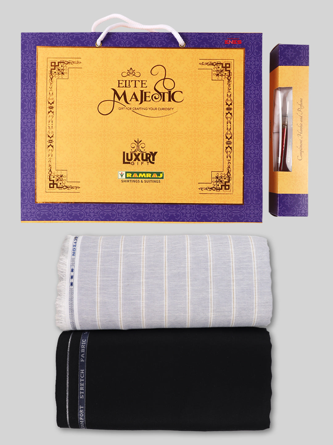 Men 100% Cotton Striped Shirting & Suiting Gift Box EM43