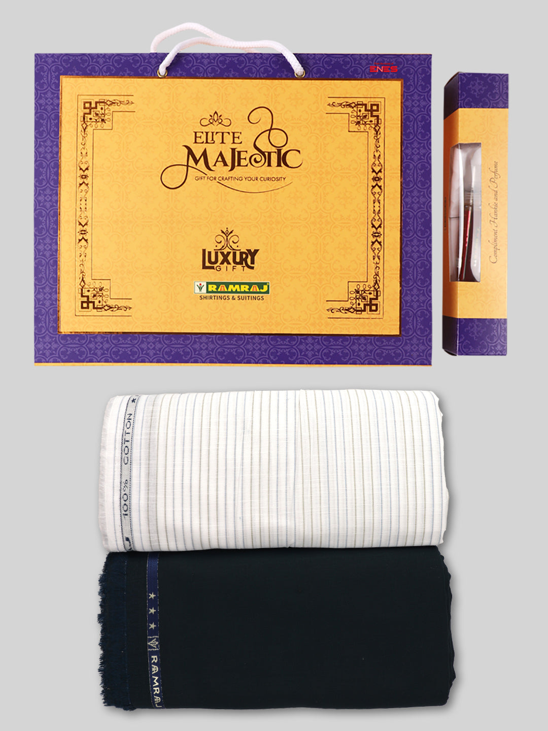 Men 100% Cotton Striped Shirting & Suiting Gift Box EM42