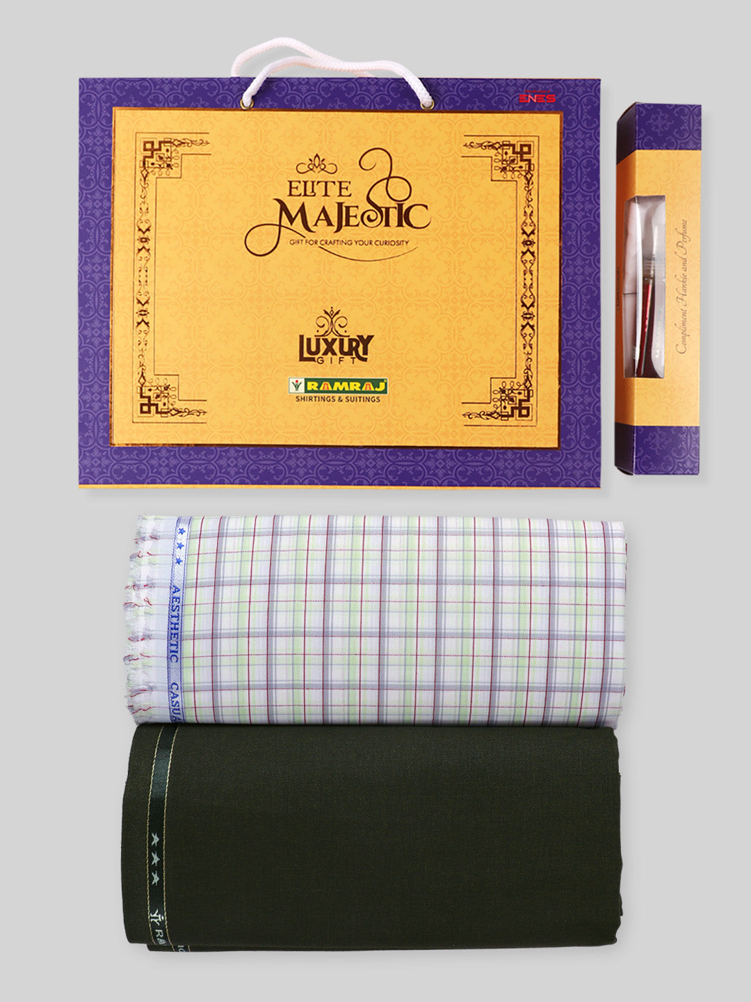 Mens Cotton Checked Shirting & Suiting Gift Box EM15