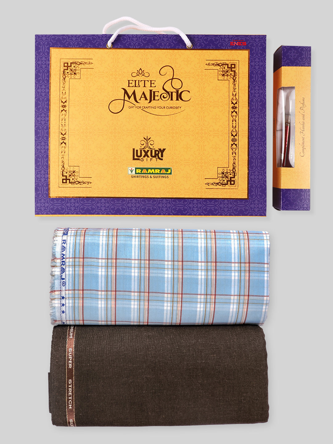 Mens Cotton Checked Shirting & Suiting Gift Box EM17