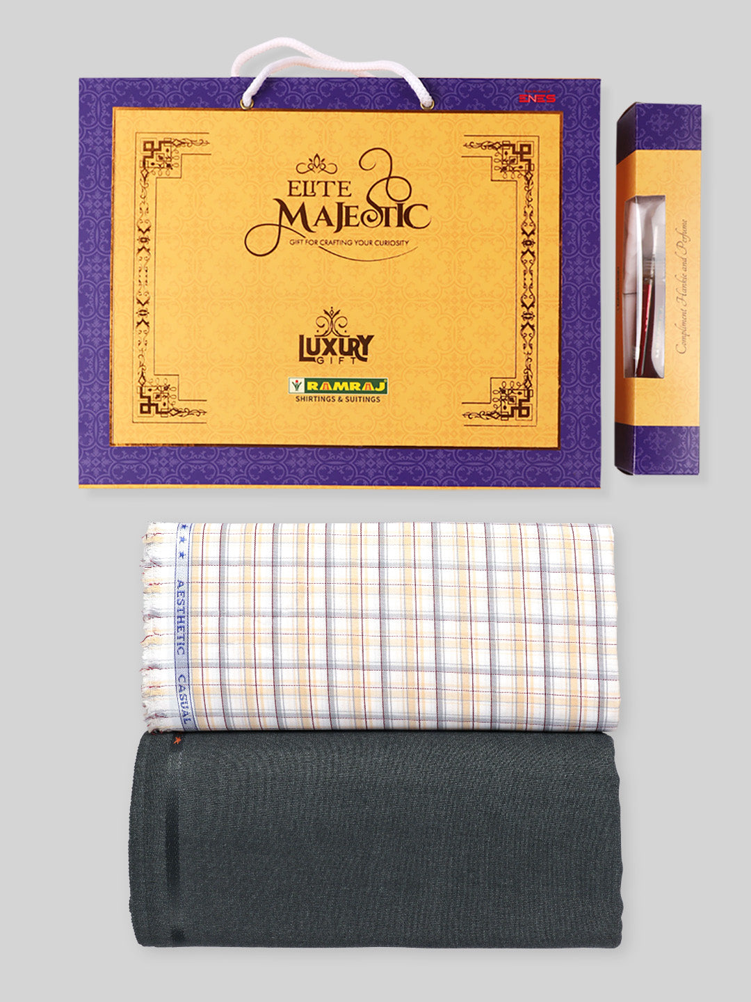 Mens Cotton Checked Shirting & Suiting Gift Box EM11