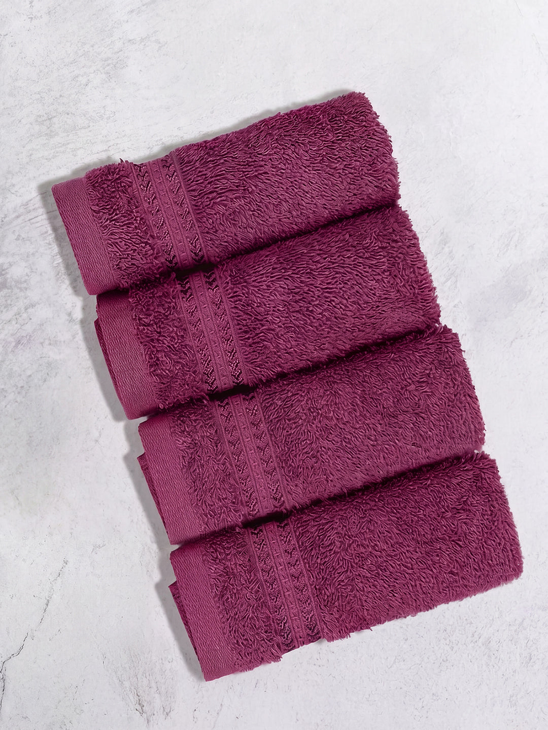 Cotton Bamboo Face Towel Purple FC5 (Pack of 4)