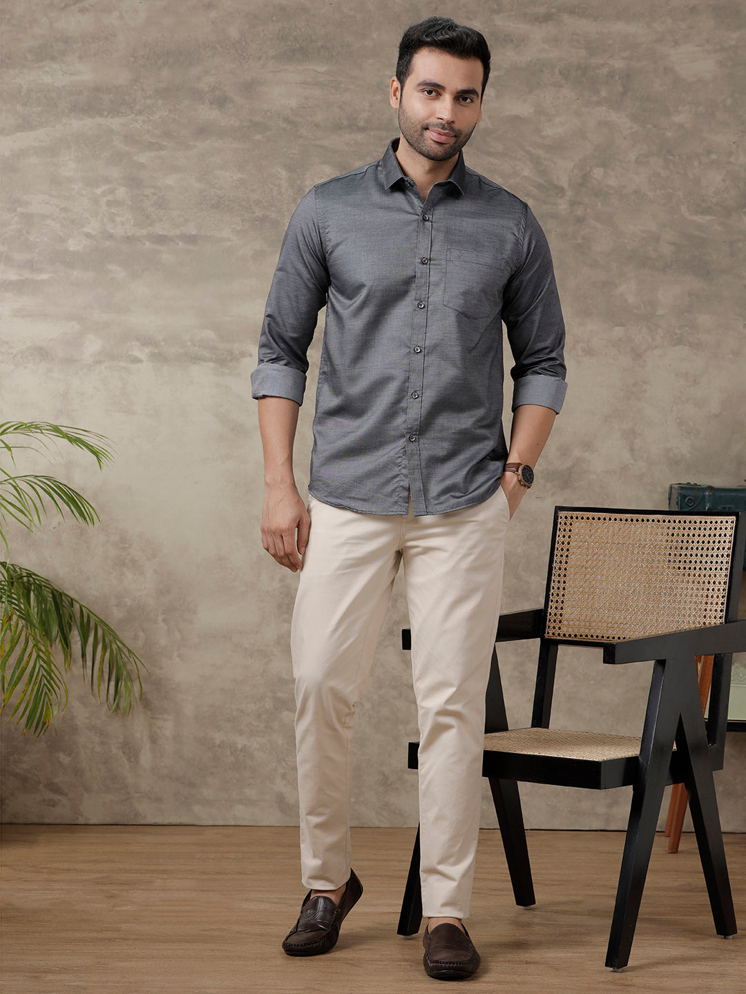 Men Premium Cotton Grey Shirt  EL GP2