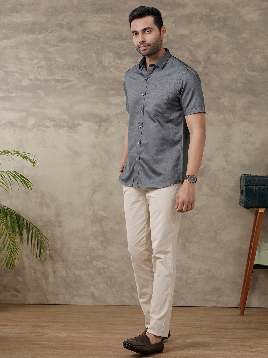 Men Premium Cotton Grey Shirt  EL GP2