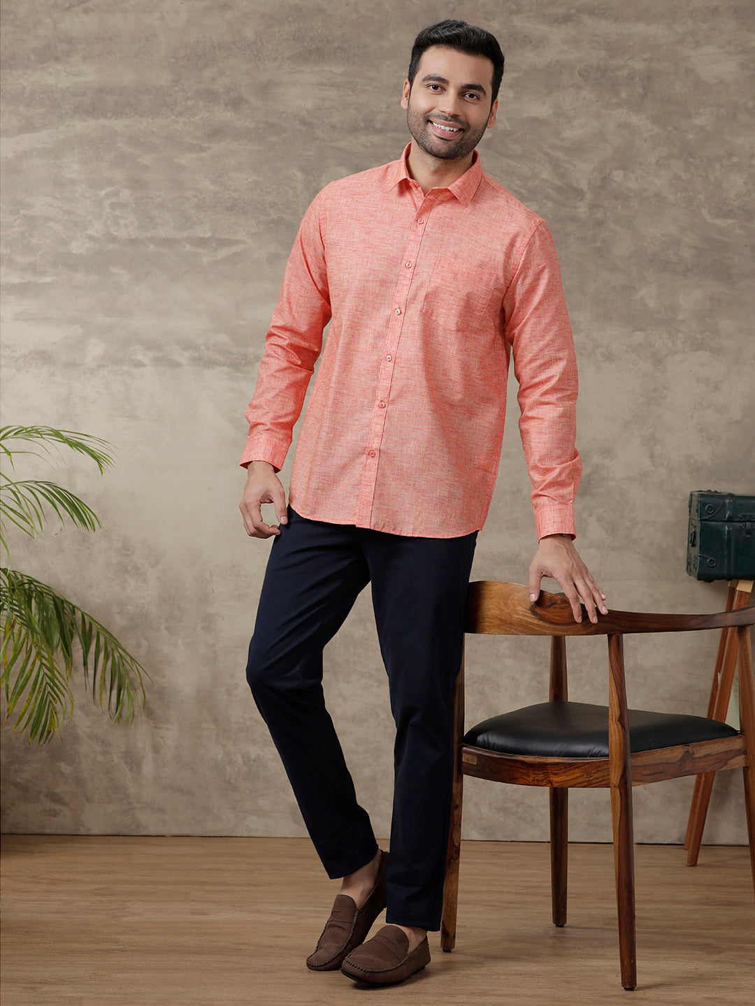 Mens Cotton Rich Shirt Red T39 TO4