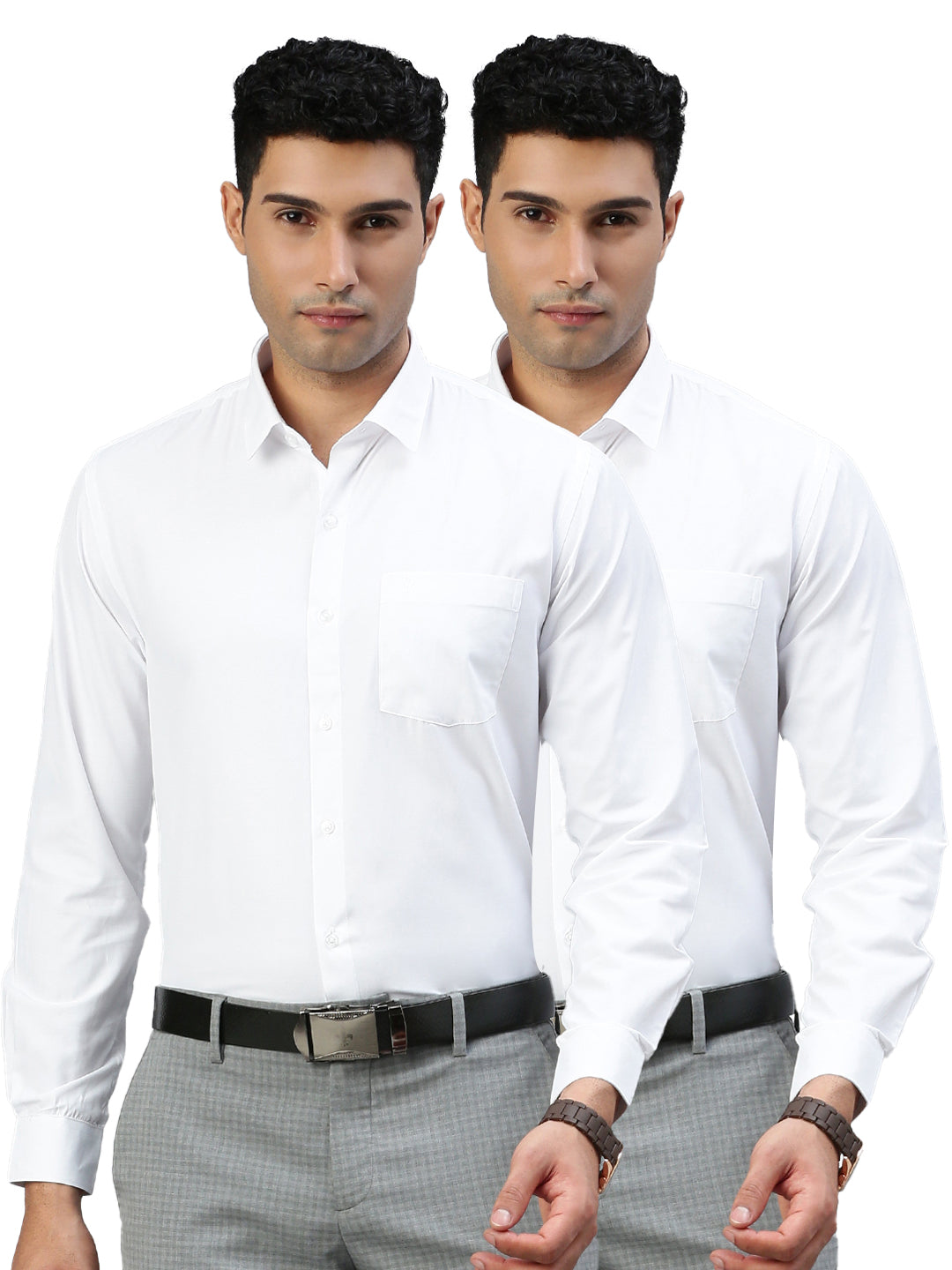 Formal White Full Sleeves Shirt (2 Pcs Pack)