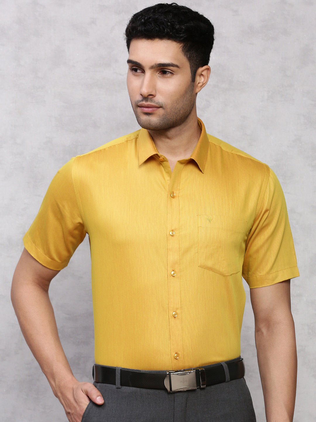 Mens Cotton Rich Shirt Yellow TZ2