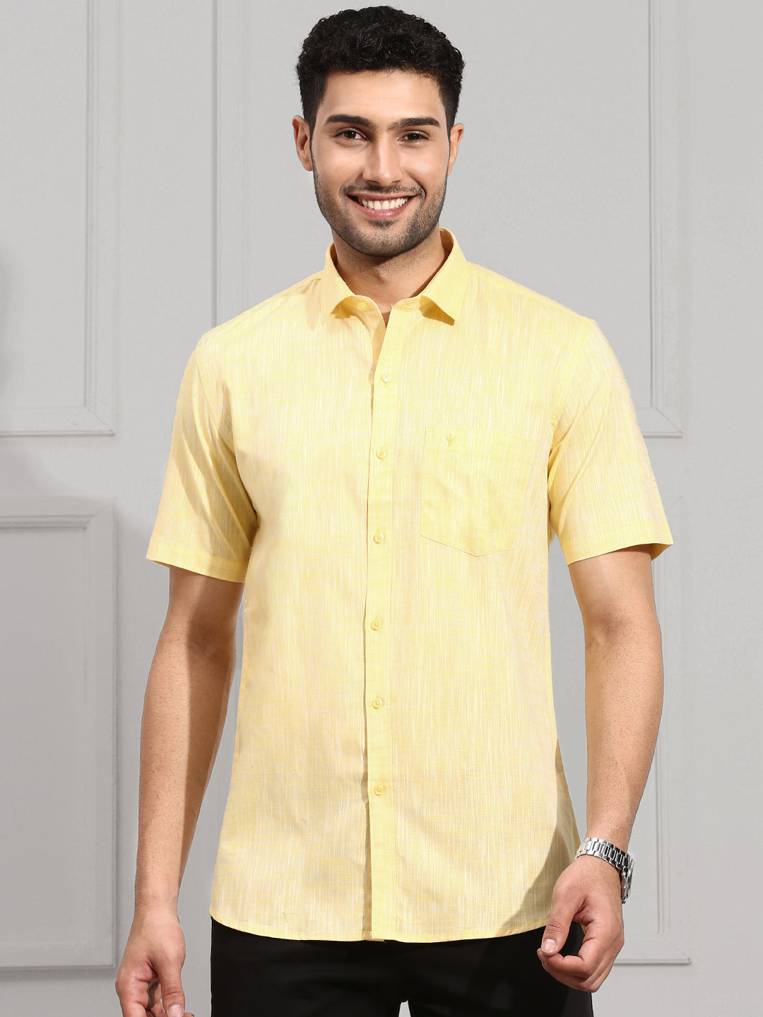 Men 100% Cotton Yellow Shirt CL2 GT14