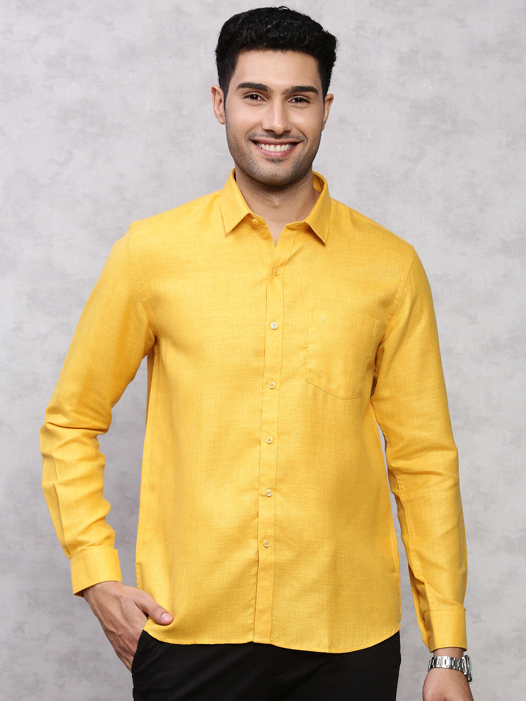 Dark yellow shirt mens best sale