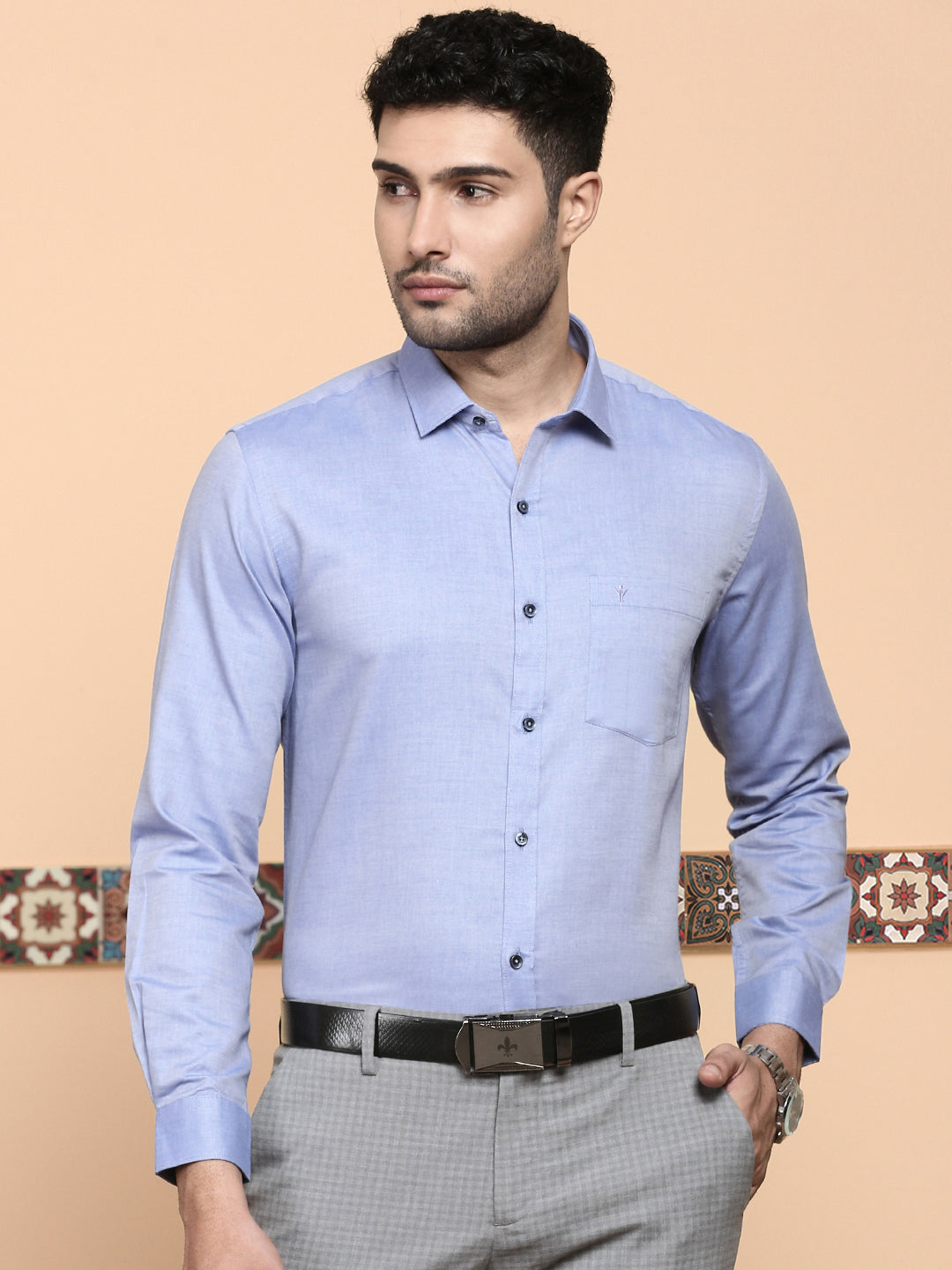 Men Premium Cotton Shirt Blue EL GP5