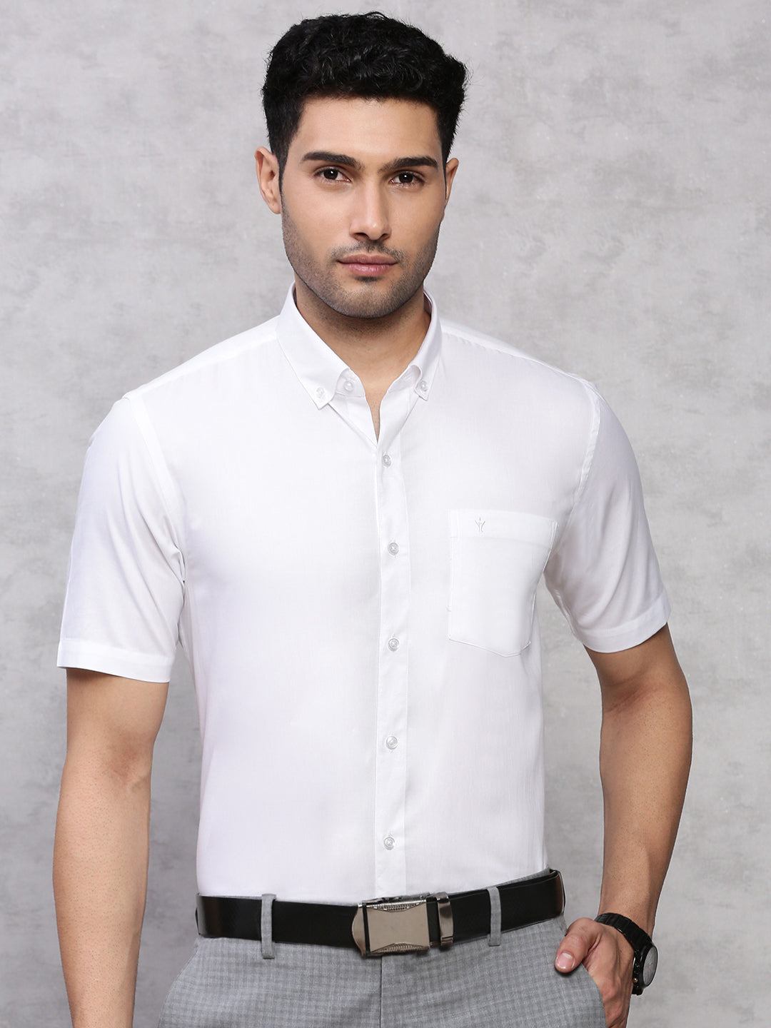 Men 100% Cotton White Shirt Oxford