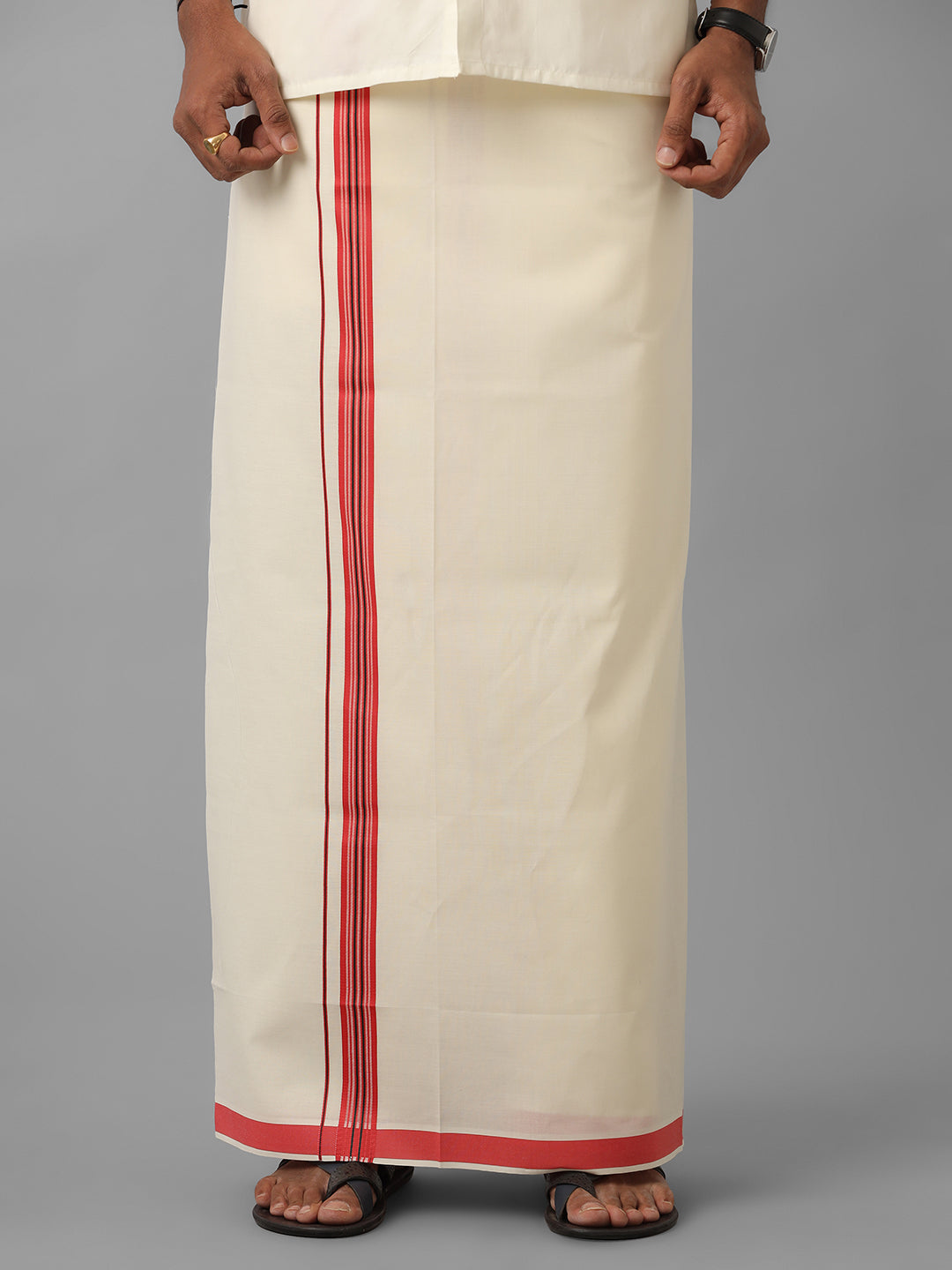 Men Kora Single Dhoti Red Winner Fancy Kora