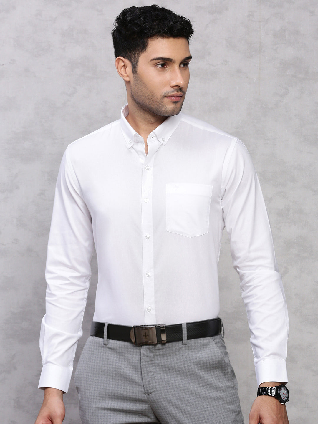 Mens 100% Cotton White Shirt Oxford