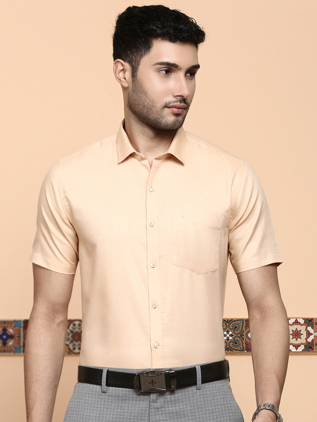 Men Premium Cotton Dark Sandal Shirt -EL GP18