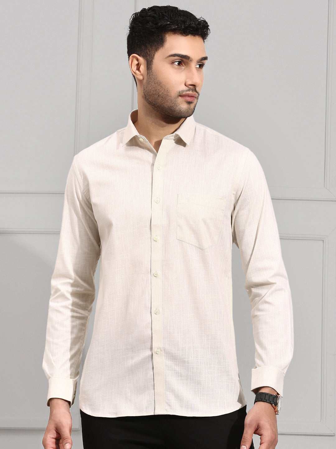 Men 100% Cotton Cream Shirt CL2 GT15