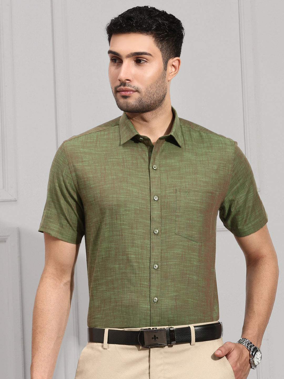 Men 100% Cotton Green Shirt CL2 GT19