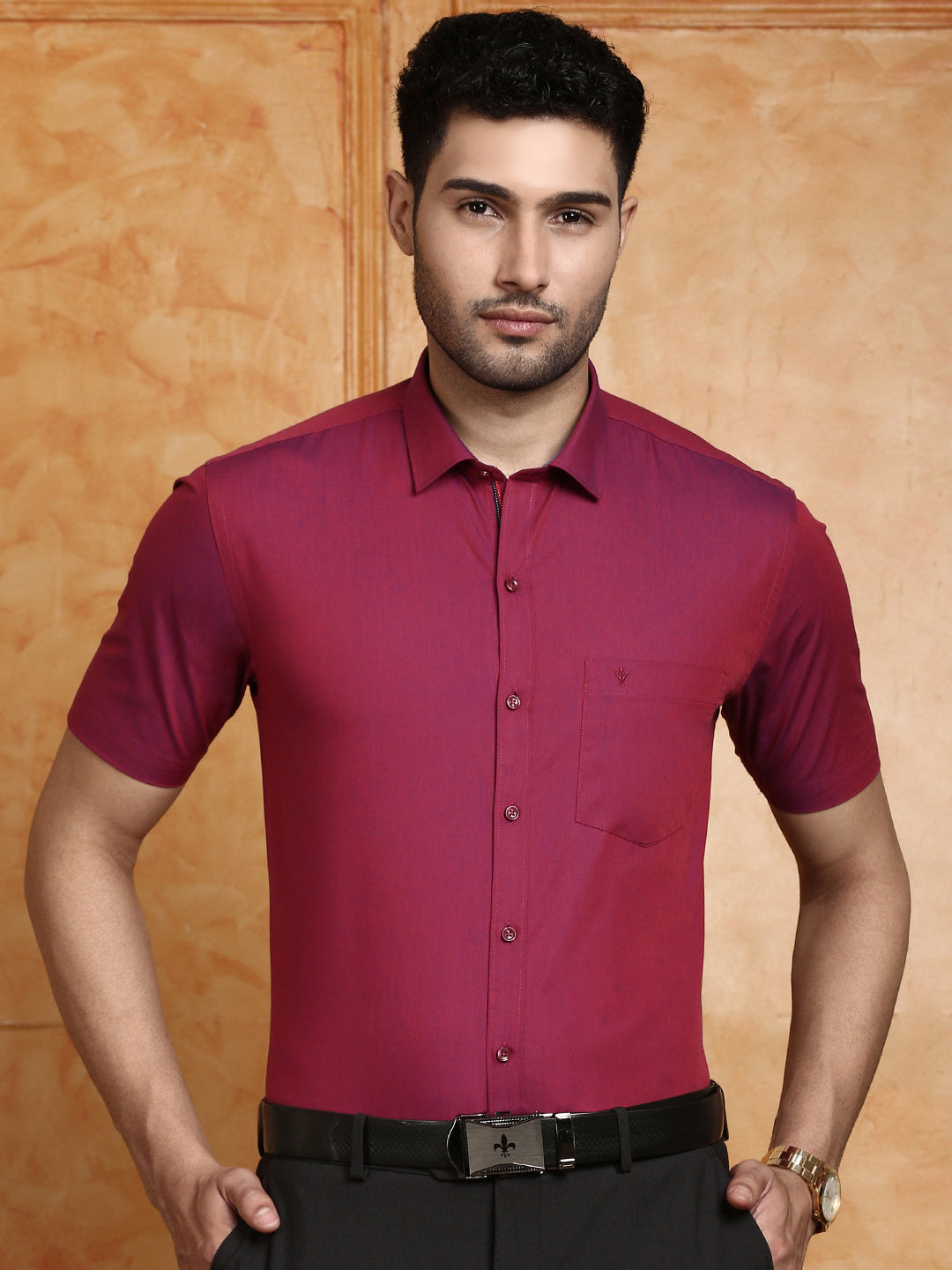 Men 100% Cotton Purple Shirt G111