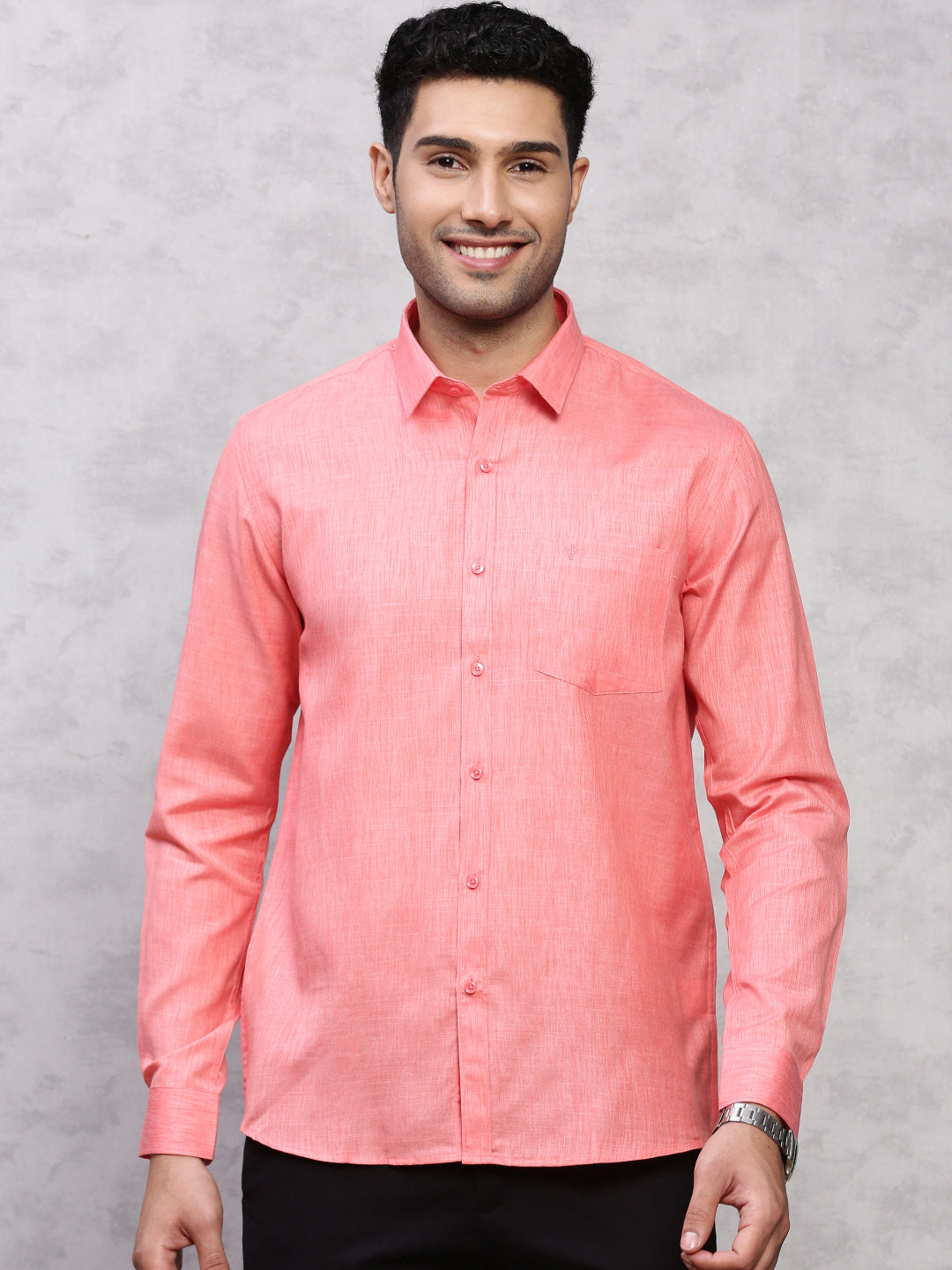 Men Cotton Rich Shirt Pink T12 CK5