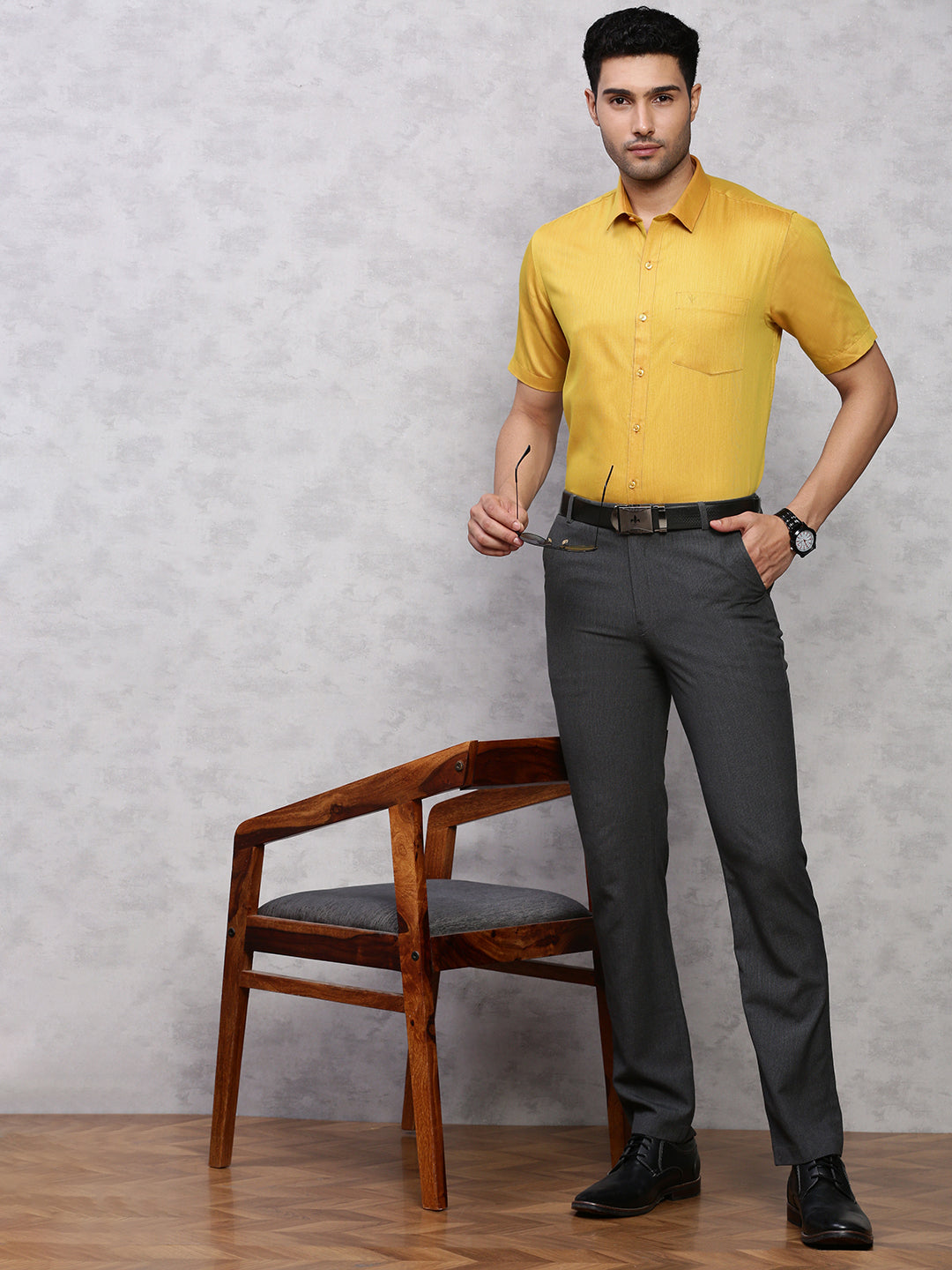 Men Cotton Rich Shirt Yellow TZ2