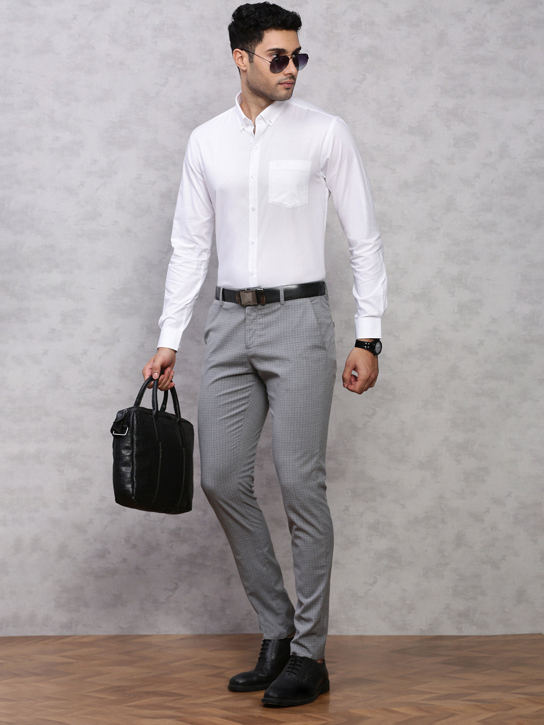 Men 100% Cotton White Shirt Oxford