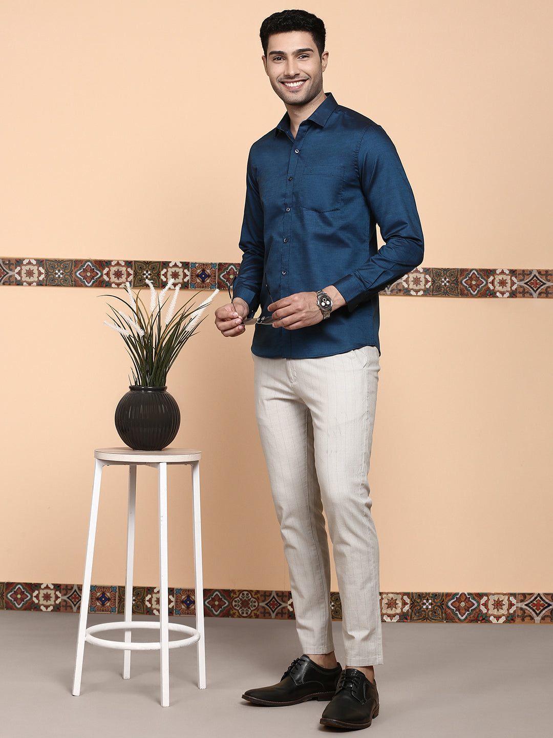 Men Premium Cotton Shirt Navy EL GP6