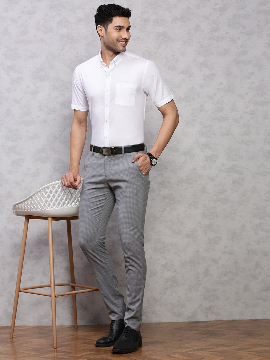 Men 100% Cotton White Shirt Oxford