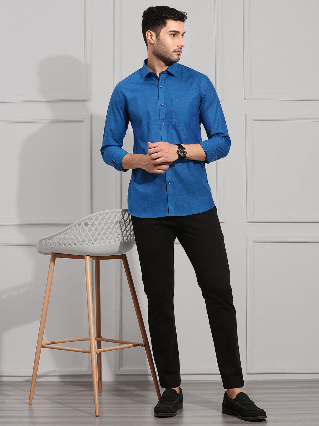 Men 100% Cotton Blue Shirt CL2 GT5