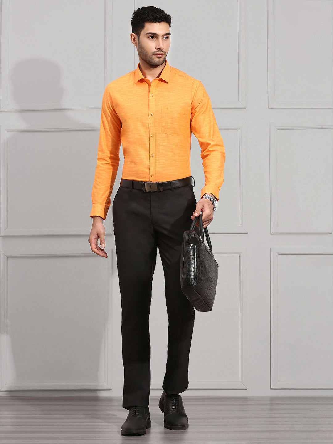 Men 100% Cotton Shirt Dark Orange CL2 GT7