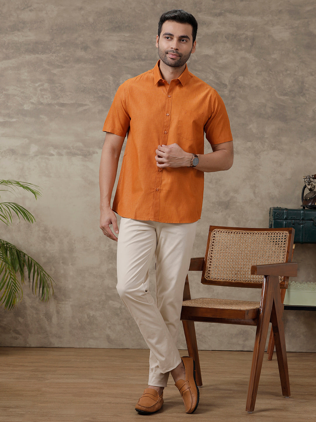 Mens Cotton Rich Shirt Saffron T40 TP7