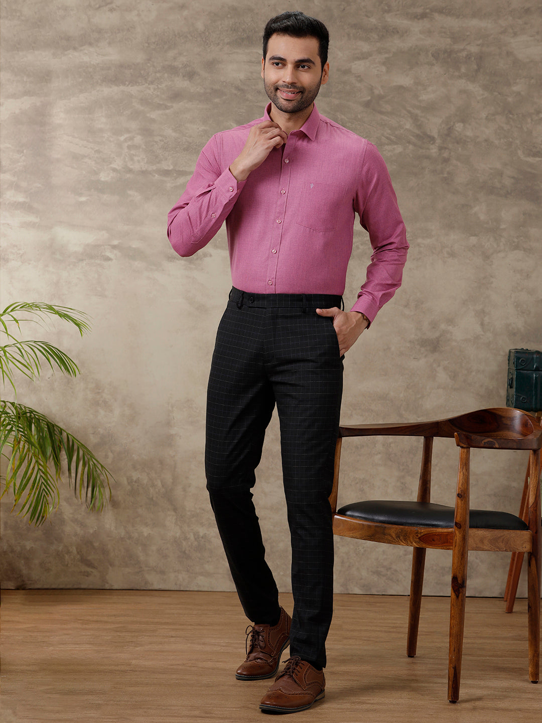 Men Cotton Rich Shirt Pink T1 GC16