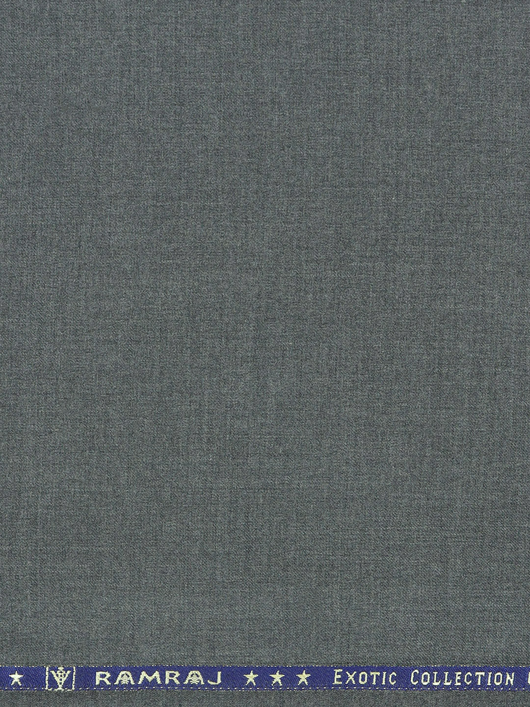 Men Grey Plain Suiting Fabric Mesmerize Stretch