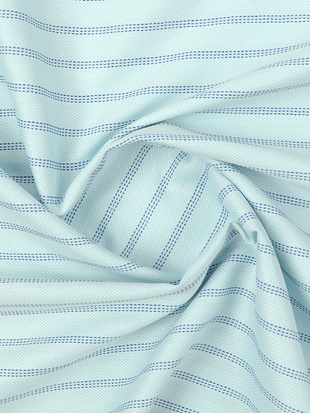 Cotton Blend Light Blue Colour Striped Shirt Fabric Elight Gold
