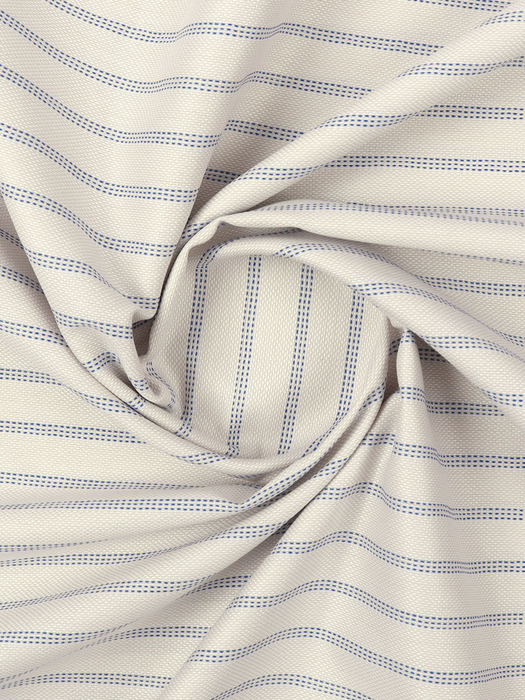 Cotton Blend Off White Colour Striped Shirt Fabric Elight Gold