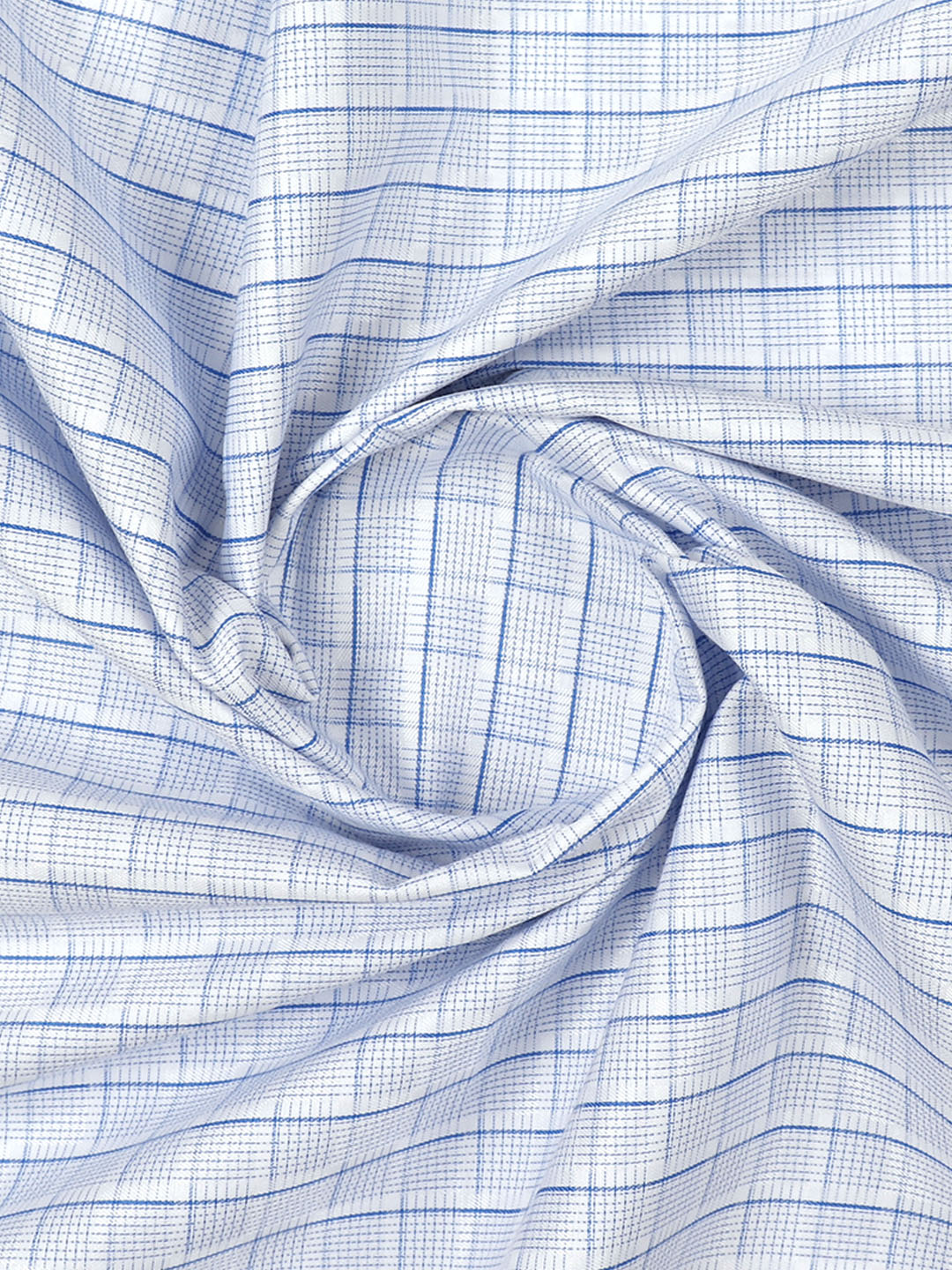 Cotton Blue Check Shirt Fabric- Candy Colour