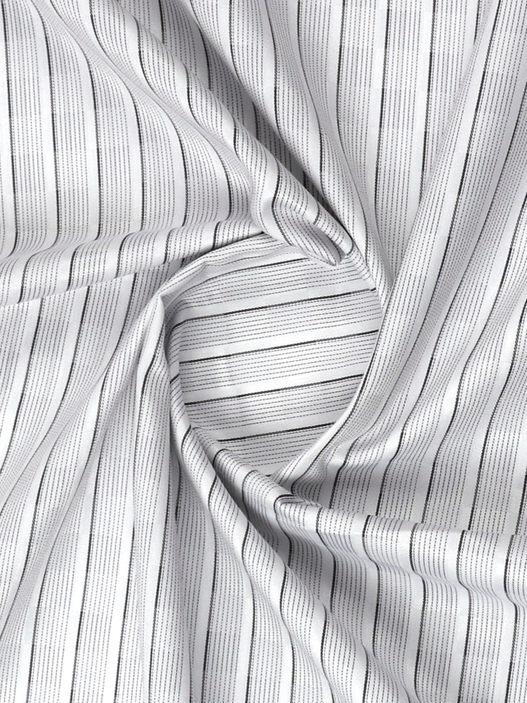 Cotton Striped Shirt Fabric White Candy Colour