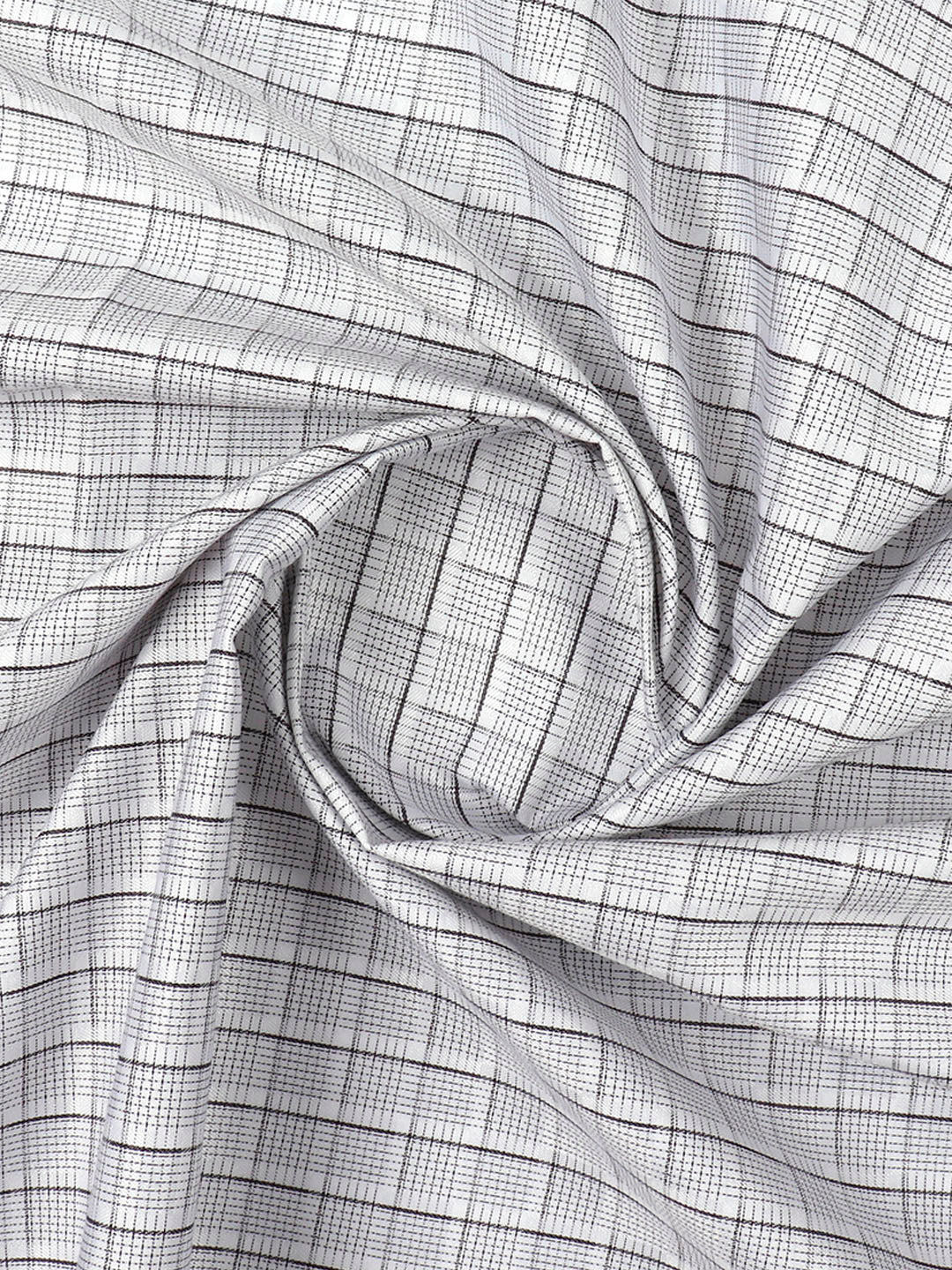 Cotton Grey Checks Shirt Fabric- Candy Colour