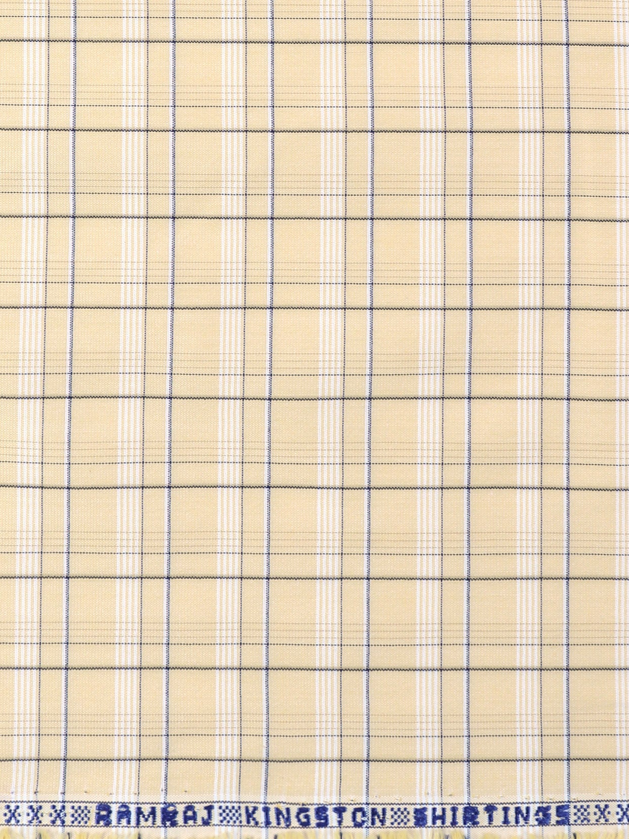 Cotton Rich Checked Yellow Shirt Fabric Elight Gold